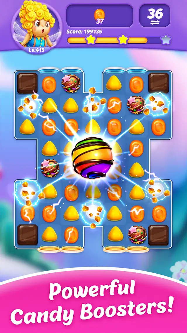 Candy Charming - Match 3 Games board filled with sweets