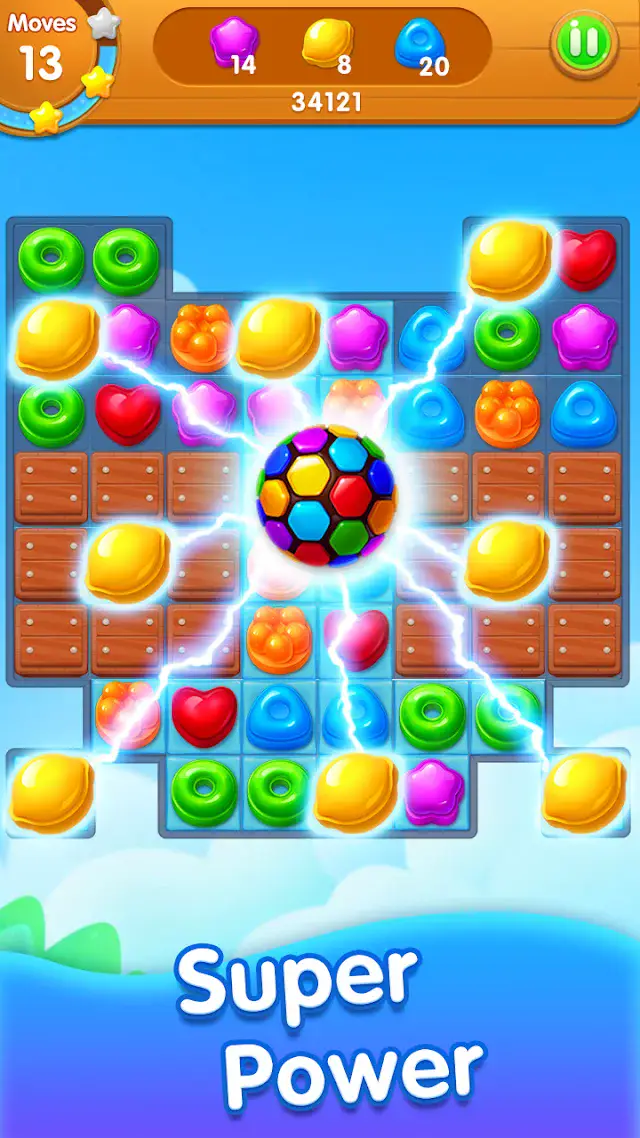 Candy Story board clearing sweets with a rainbow piece