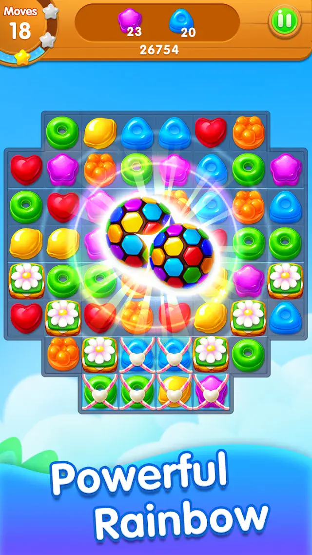 Candy Story board with a rainbow piece during a review session
