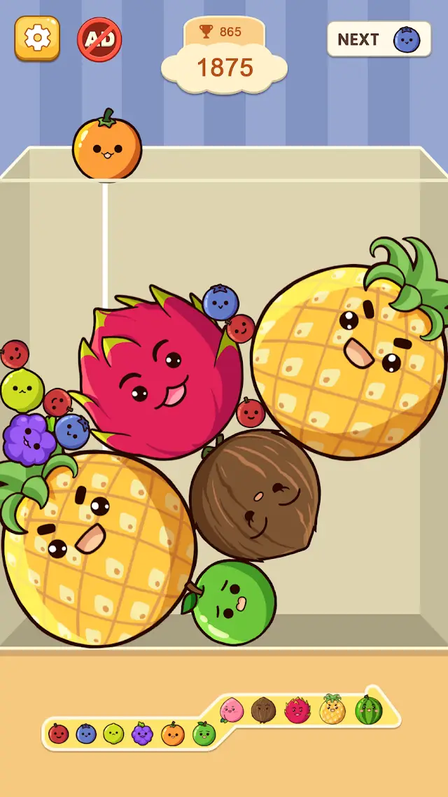 Fruit Merge: Match Game jar filling with merged fruit