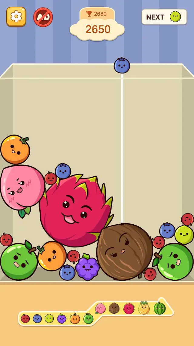 Fruit Merge: Match Game jar with pineapple and berries