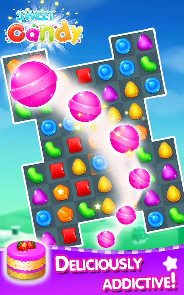 Sweet Candy board with lollipops and jelly sweets